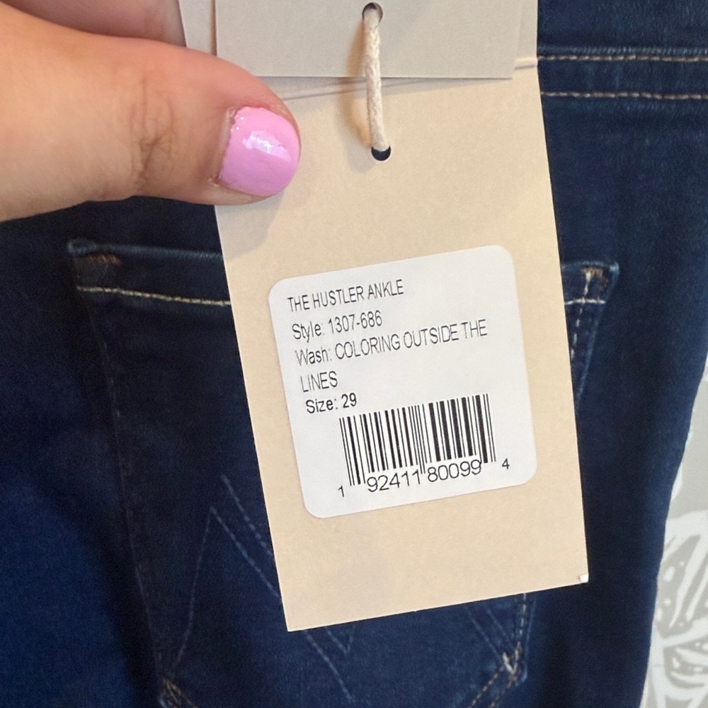 Mother 29 Dark Blue Jeans Hustler Ankle NWT - Picture 3 of 8